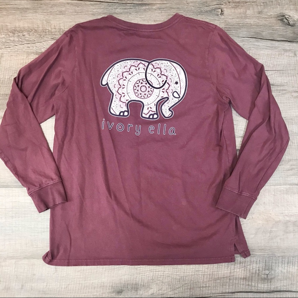 CLOSING SALE 🚨 IVORY ELLA Purple Mandela Elephant Long Sleeve Tee